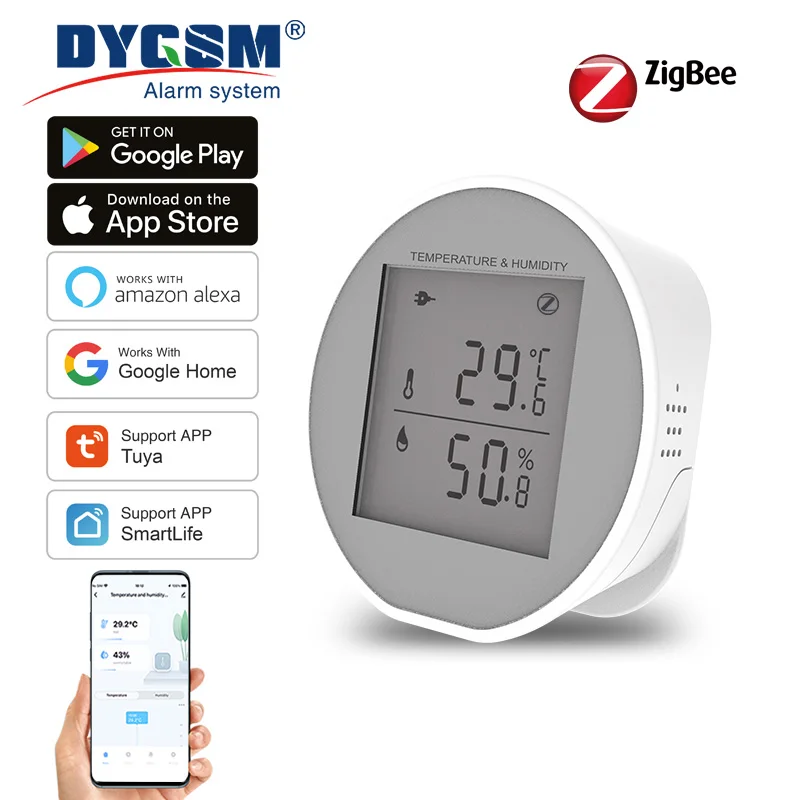 Tuya ZigBee Temperatur Feuchtigkeit sensor Innen Hygrometer Thermometer Detektor LCD-Bildschirm Smart Life App Batterie oder USB-Strom versorgung