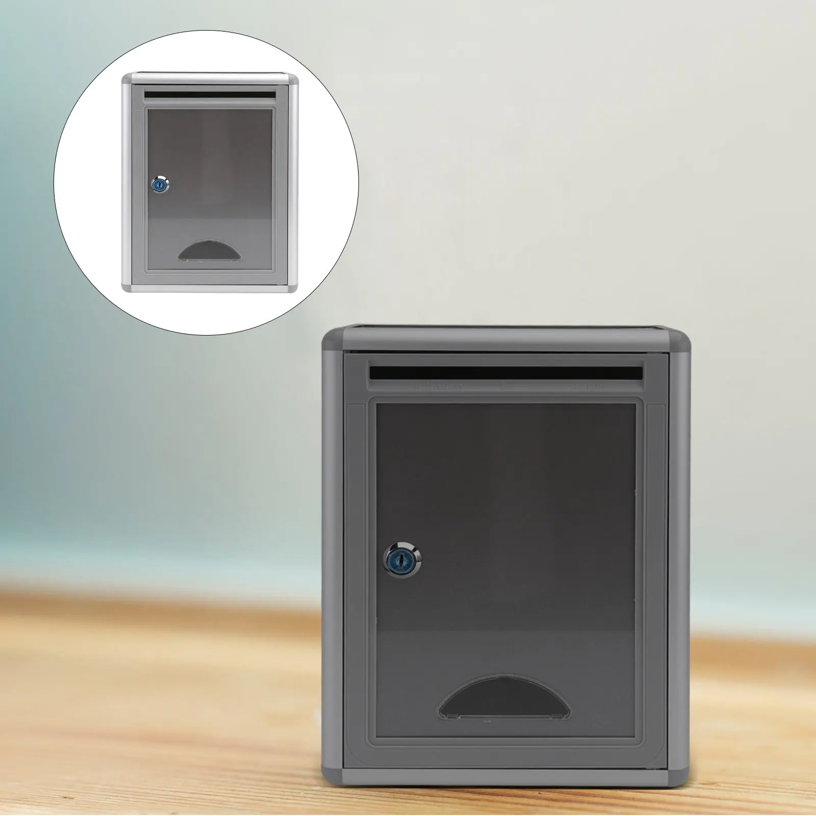 1pcs-lockable-aluminum-alloy-suggestion-box-wall-mounted-silver-grey-security-ballot-box-mail-collection-container