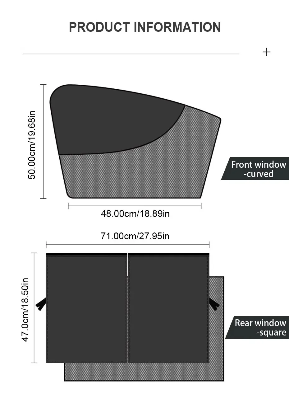 Magnetischer Auto-Seitenfenster-Sonnenschutz Atmungsaktiver Vorder-/Heckscheiben-Sonnenschutz für UV-Schutz Wärmeisolierung Privatsphäre Sonnenvorhang – Detail 11