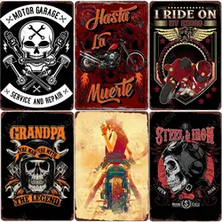 Vintage Metal Sign for Biker, Grandpa The Legend, DAD Poster, Route 66, Art Painting, Bar, Club, Home, Garage, Wall Decor
