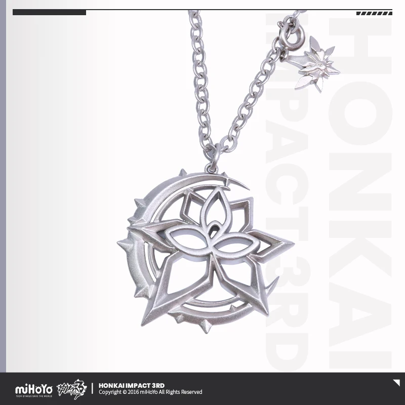 3D Game Honkai Impact 3 Cosplay Elysia HERRSCHER OF HUMAN:EGO Themed Palladium Necklace Anime Metal Jewelry Halloween Xmas Gift