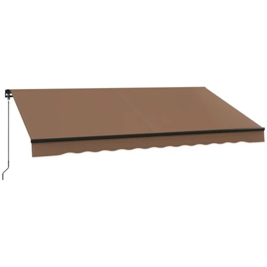

Retractable Awning for Patio, Deck, Balcony, Yard 280gsm UV-Resistant Fabric, Aluminum Frame, Manual Crank Handle, Beige