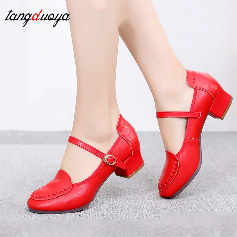 Women's sneaker Genuine leather cowhide breathable soft-soled dance shoes elegant women's shoes Ballroom dancing shoes for woman