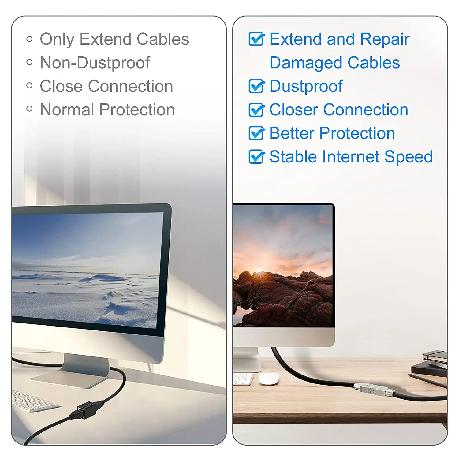 ZoeRax LSA-Netzwerkkabelverbinder, werkzeuglos, Cat7 Cat6a, RJ45 LAN-Verlängerung, geschirmt für Installationskabel, Ethernet – 1 Stück – Detail 4