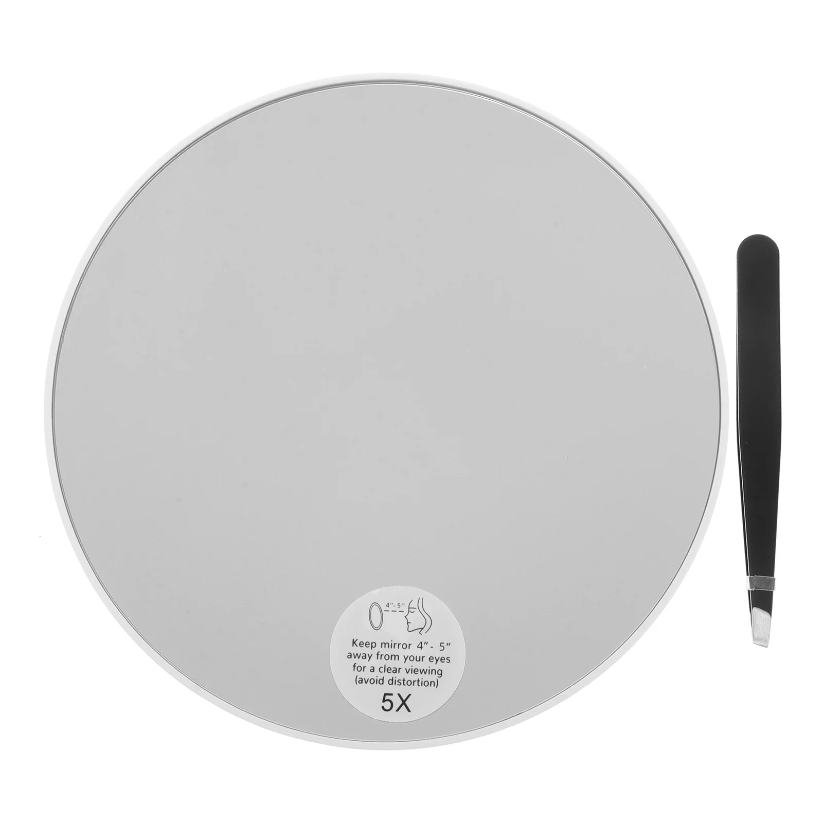 

1 Set Makeup Mirror with Magnifier LED Light Travel Vanity Compact Plastic White Portable Beauty Tool