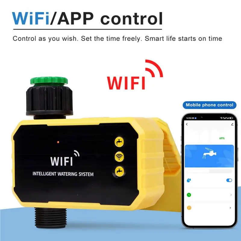 Zigbee Solar Powered WIFI Irrigation Timer Smart Life APP Control For Garden Outdoor Tap Valve Automation System