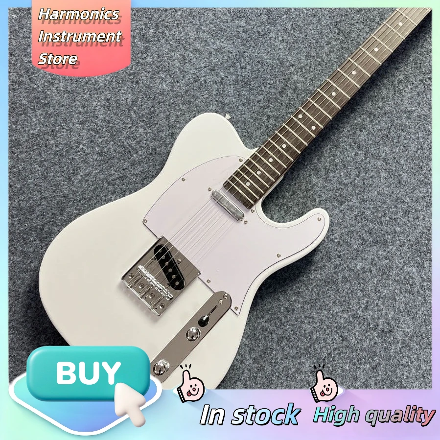 Tele Style Electric Guitar White Poplar Body Maple Fretboard Single Coil Large Pickguard Exquisitely Crafted Beginner