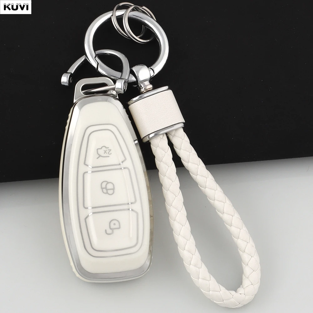 Neue TPU-Autoschlüsselhülle für Ford Focus 3 4 ST Mondeo MK3 MK4 Fiesta Fusion Kuga Ecosport, Schutzhülle für Schlüsselanhänger, Zubehör – Detail 3