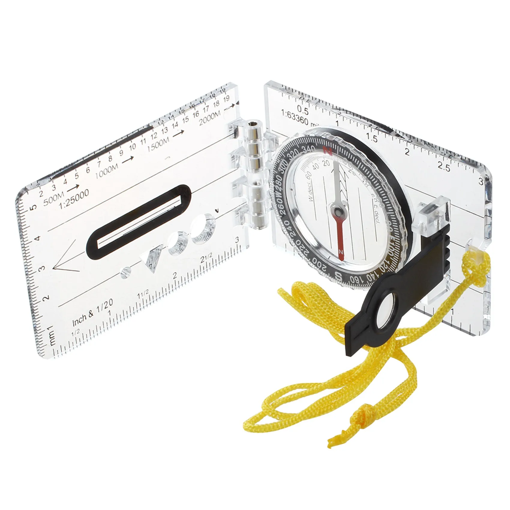 NALFI-2X Foldable Navigation Camping Baseplate Compass Ruler Map