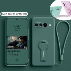 Phone Case For Google Pixel 9 10 7 8 6 Pro XL 9A 7A 10A 8A 5 Cover Soft Silicone Case Holder Stand with Screen Protector Film