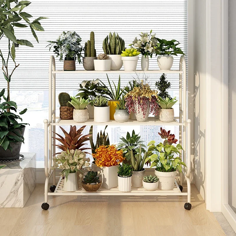 

Flower stand Balcony shelf Wrought iron multi-layer stepped graft succulent flower pot stand