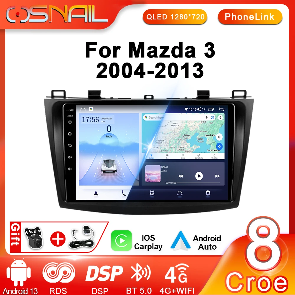 

2 Din Android Auto Car Radio For Mazda 3 bk maxx axel 2004 - 2013 Multimedia Video Player Stereo DSP 4G GPS Navigation Autoradio