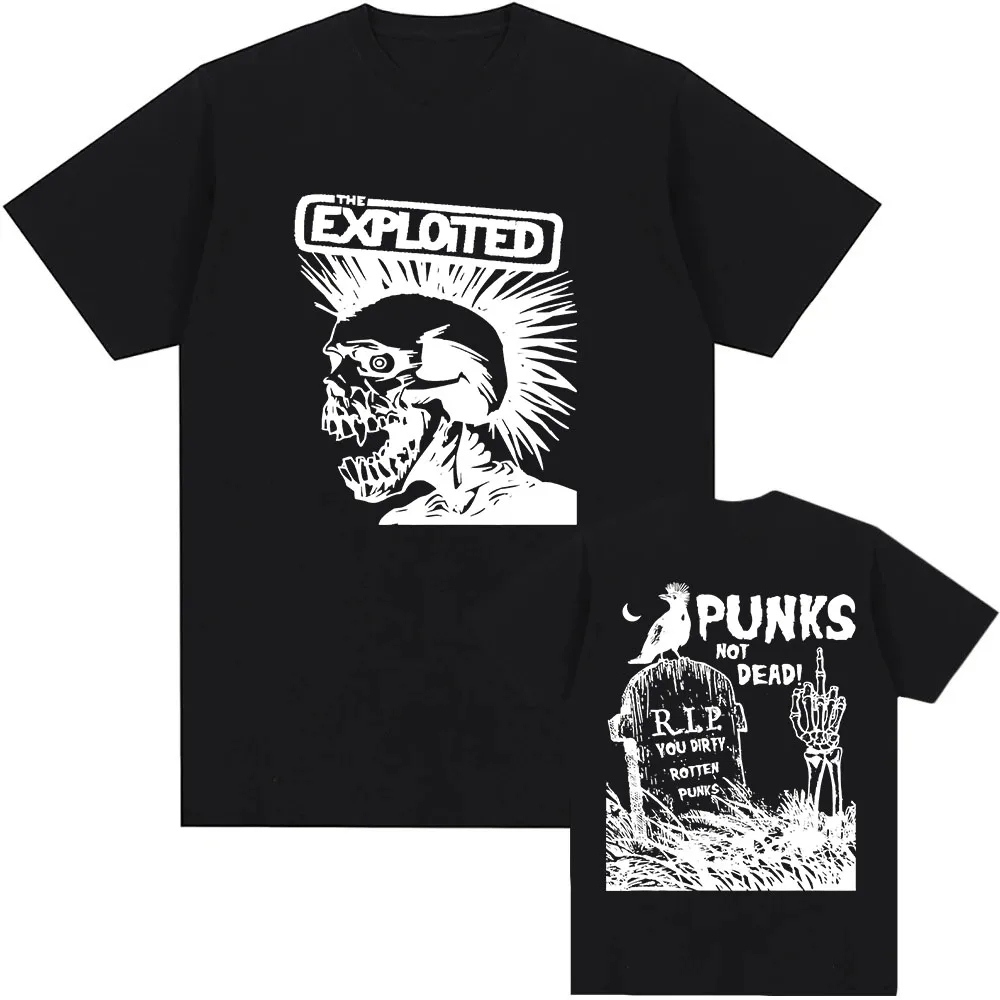 The-Exploited Punks Not Dead T-shirt Heavy Mental Men/Women Tshirts 46 Years of Riots 2025 Tour Shirt Hip Hop Unisex Streetwear