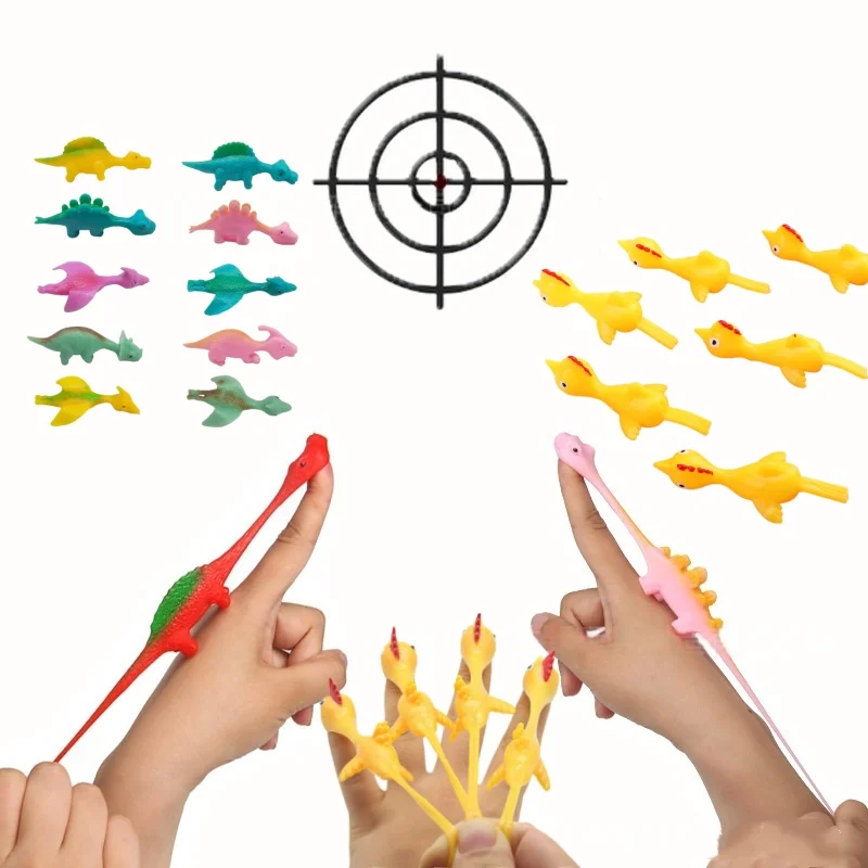 Dinosaurier-Küken-Fingerkatapult-Puzzle, Dekompressionsstreich, weiche Gummischleuder, Fingerspitzenentlüftung, Stressabbau-Spielzeug, 10-teilig – Detail 1