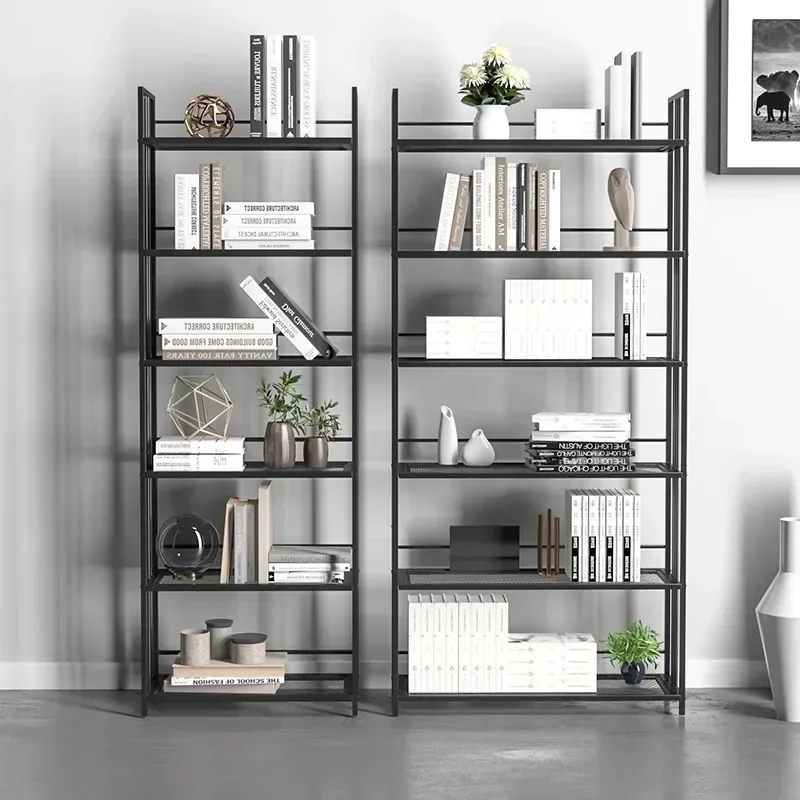 

-Simple Bookcase Children's Small Bedroom Wrought Iron Floor Storage Shelf Storage Shelf Living Room Bookcase