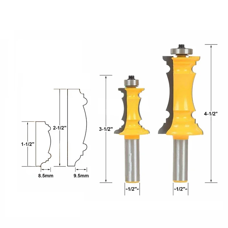 1 pz 12mm 1/2 "gambo piccolo cassetto a mitra anteriore modanatura Router Bit porta corrimano linea tenone Cutter per utensili in legno