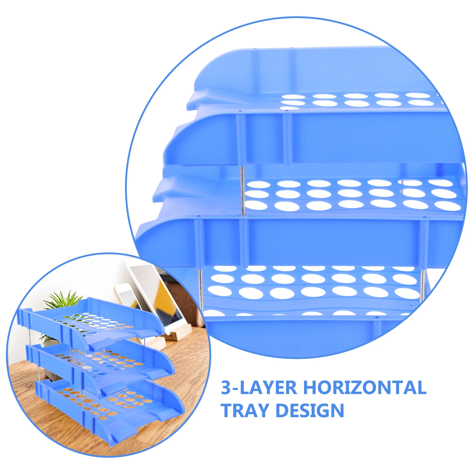 

Three-layer File Shelf Paper Organizer Letter Tray Desk Organiser Plastic Office
