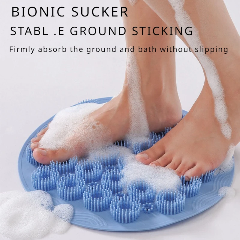 Silicone Backrub Bath Brush Back Massage Suction Cup Backrub Stick Round Bathroom Non-Slip Foot Massager Strong Suction Non-Slip