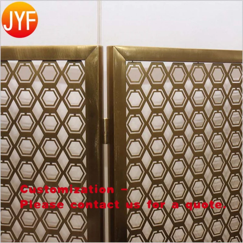 custom.ZZ9920 Rose Mirror  Stainless Steel Sliding Partition Room Divider Wall