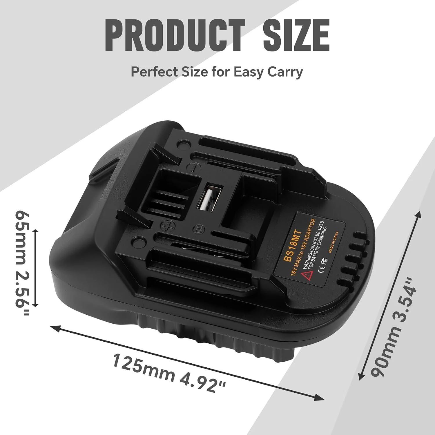 BS18MT Battery Adapter with USB Charging Socket for Bosch 18 V Battery Convert to for Makita 18 V (Adapter only)