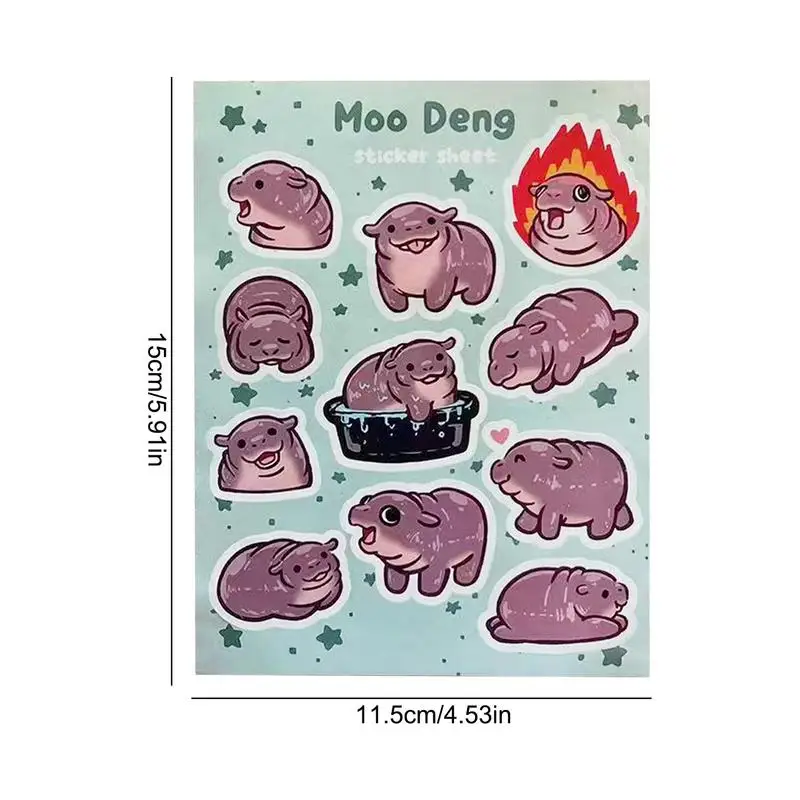 Наклейки «Бегемот», 2X наклейка на гитару, мультяшные наклейки для ноутбука, гитары, мотоцикла, скейтборда, багажа, телефона для детей, подростков, дня рождения