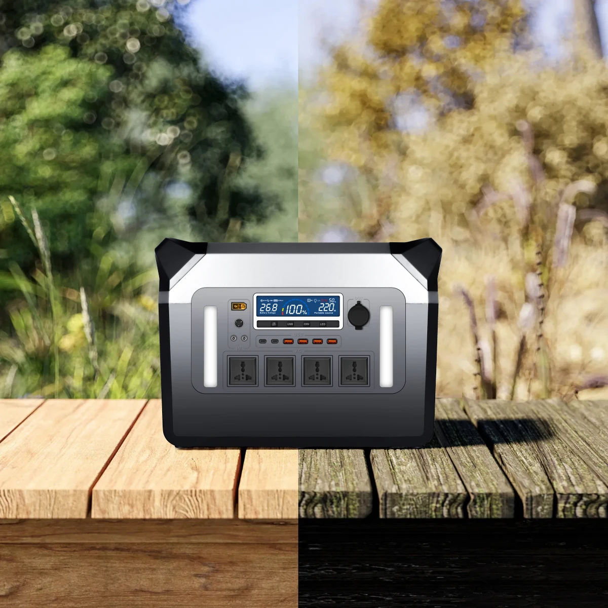 3000W Portable Power Station Solar Generator Lithium Ion Battery MPPT Pure Sine Wave Inverter - Car/AC Adapter view 6