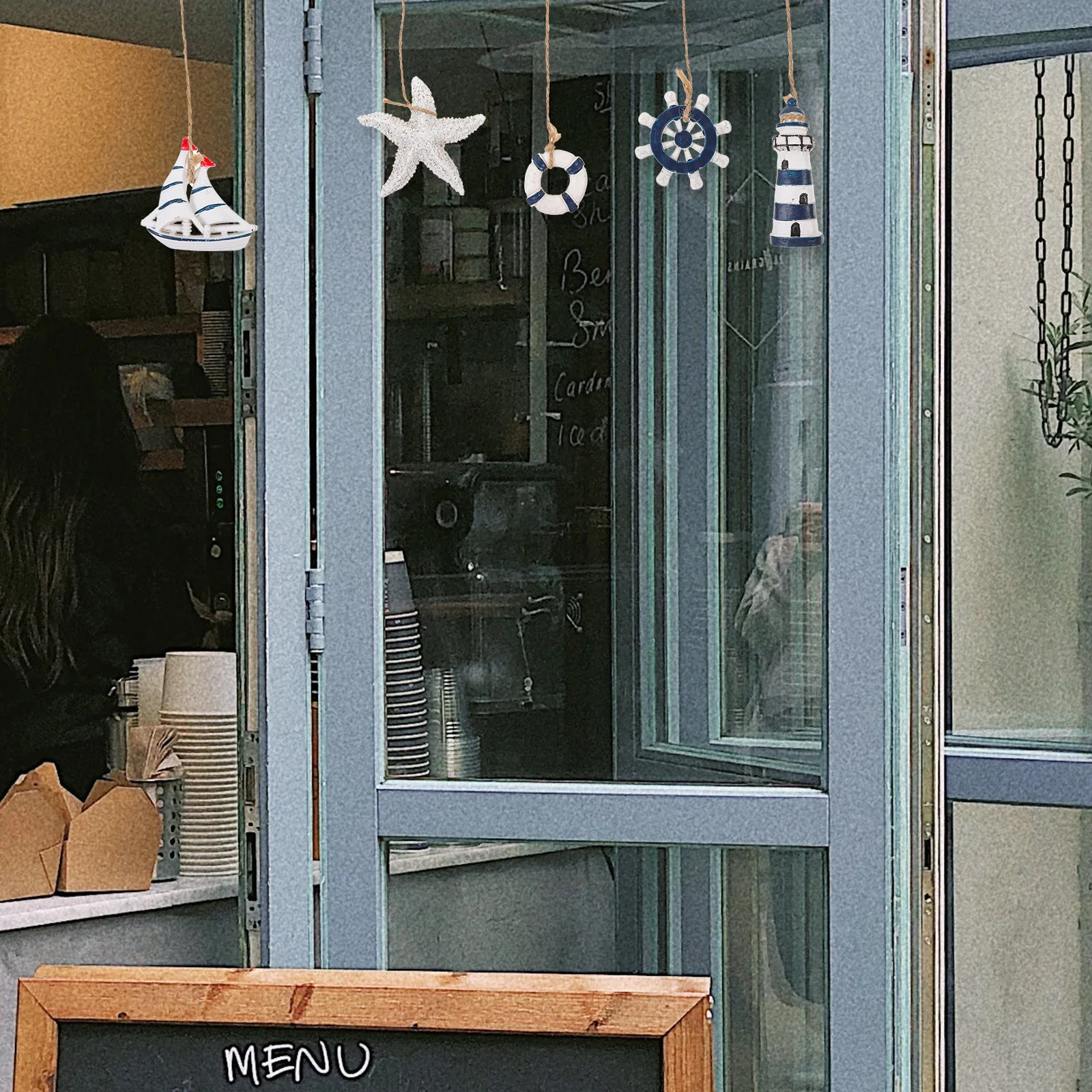 

6Pcs Elegant Sea Style Hanging Pendants Mediterranean Inspired Wall Decor for Home Kindergarten Courtyard Decoration