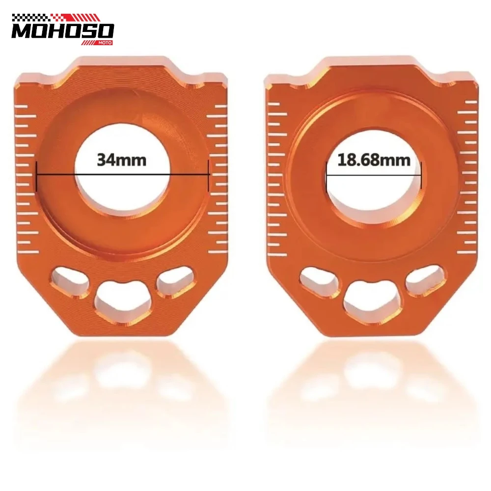 

Motorcycle CNC Rear Chain Adjuster Axle Blocks For SX SXF XC XCF EXC EXCF XCW XCFW 85 125 150 200 250 300 350 450 525 530