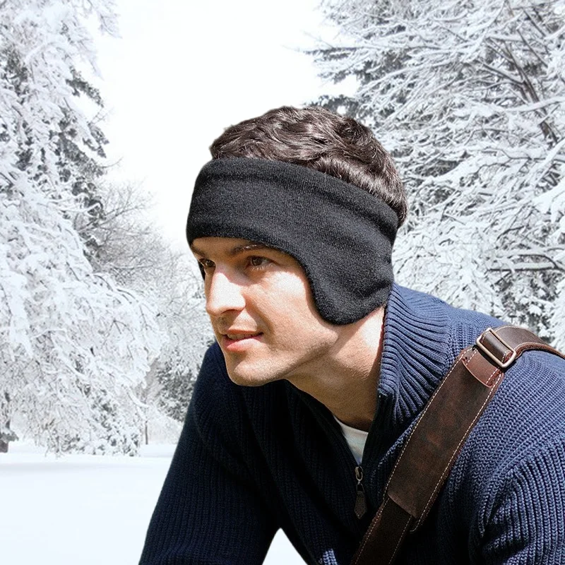 

Осень-зима 2025: мужские наушники и платок для занятий спортом на открытом воздухе, велоспорта, двухслойные, теплые для холодной погоды