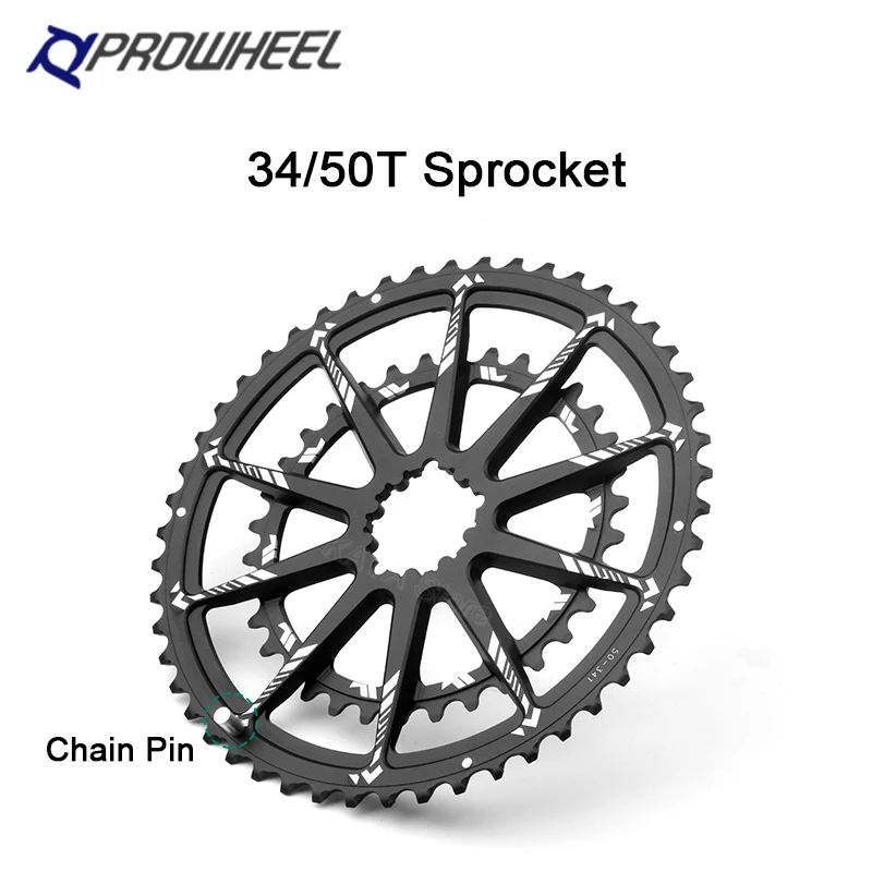 Prowheel Bicycle Crankset 2x11 2x12 Speed 34/50T Sprocket 170 172.5 175mm Crankarm for Shimano R7000 R8000 Groupset Road Bike