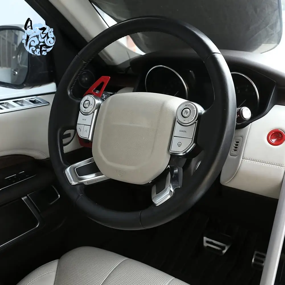 

A13F-Car Steering Wheel Button Patch Cover Trim Sticker For Land Rover Discovery 5 Range Rover Sport, With Heating