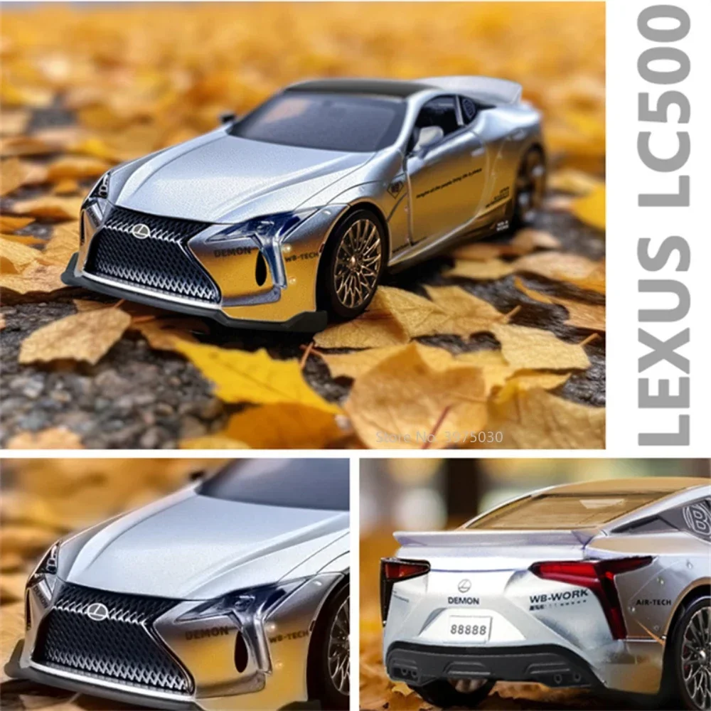 1:32 Legering Diecast Auto Speelgoed Lexus Lc500 Sportwagen Metalen Model Simulatie Met Pull Back Sound En Licht Collectie Kinderen Cadeau