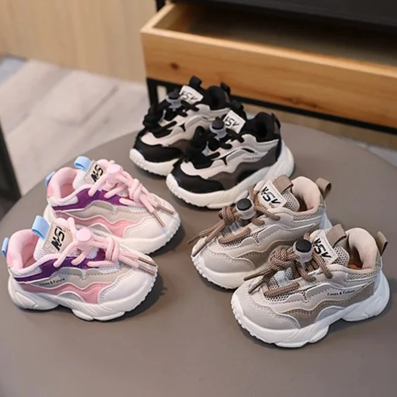 الأطفال منصة الأب أحذية الصبي تنفس شبكة عدم الانزلاق أحذية رياضية مريحة الفتيات اللون حجب لينة سوليد طفل حذاء كاجوال #2
