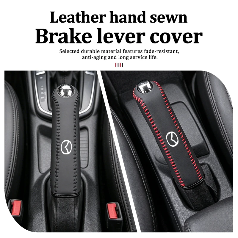 Car Leather Gears Handbrake Cover For Mazda 6 3 5 2 CX5 CX7 323 CX9 MX3 Demio Axela Atenza