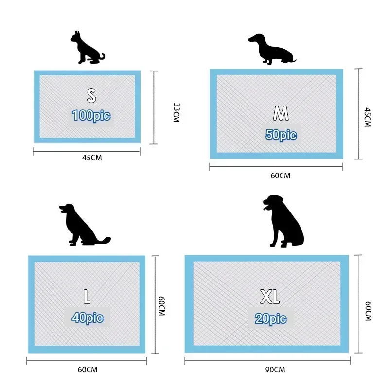 Super Absorbent Pet Mat Diaper Dog Training Pee Pads Ultrathin Disposable Nappy Mat for Cats Dog Quick-dry 20/40/100pcs