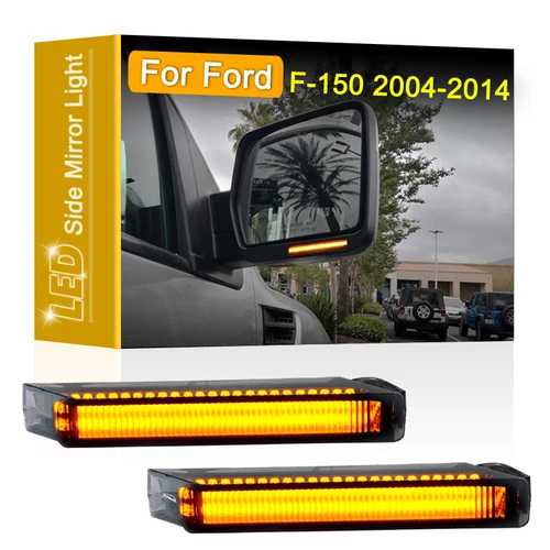 2 uds LED debajo del espejo retrovisor lateral luz indicadora de señal de giro para Ford F150 F-150 2004 2005 2006 2007 2008 2009 2010-2014