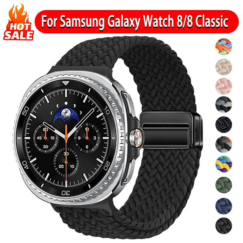 

Magnetic Braided For Samsung Galaxy Watch 8 Strap 44mm 40mm Nylon Bracelet correa pulseira for Galaxy Watch 8 classic band 46mm