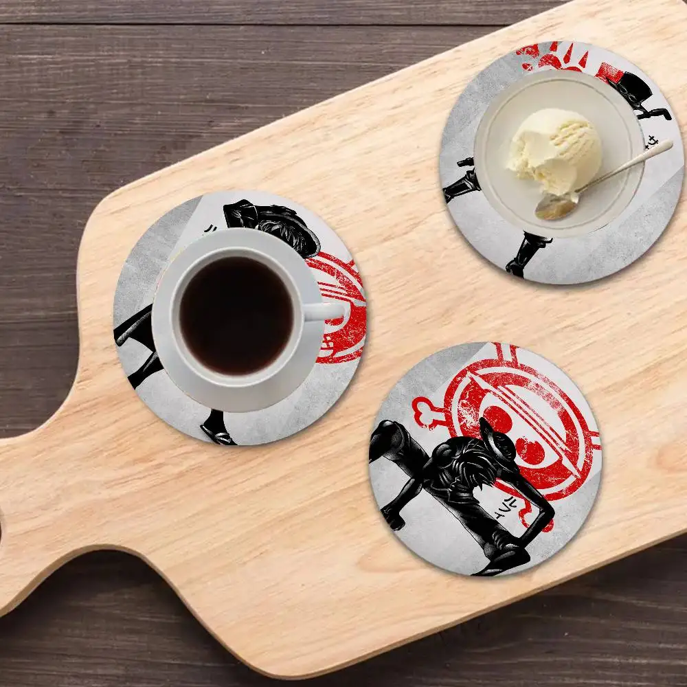 

Japanese O-One Anime P-Piece Round Coasters Insulated Durable Cups Coaster Plate Mats Home And Decoration Kitchen Utensils