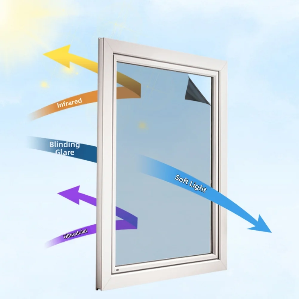Sun Protection One-way Mirrors Window Film Stickers For UV Protection/insulated/privacy Protection PVC Window Film Room Tool