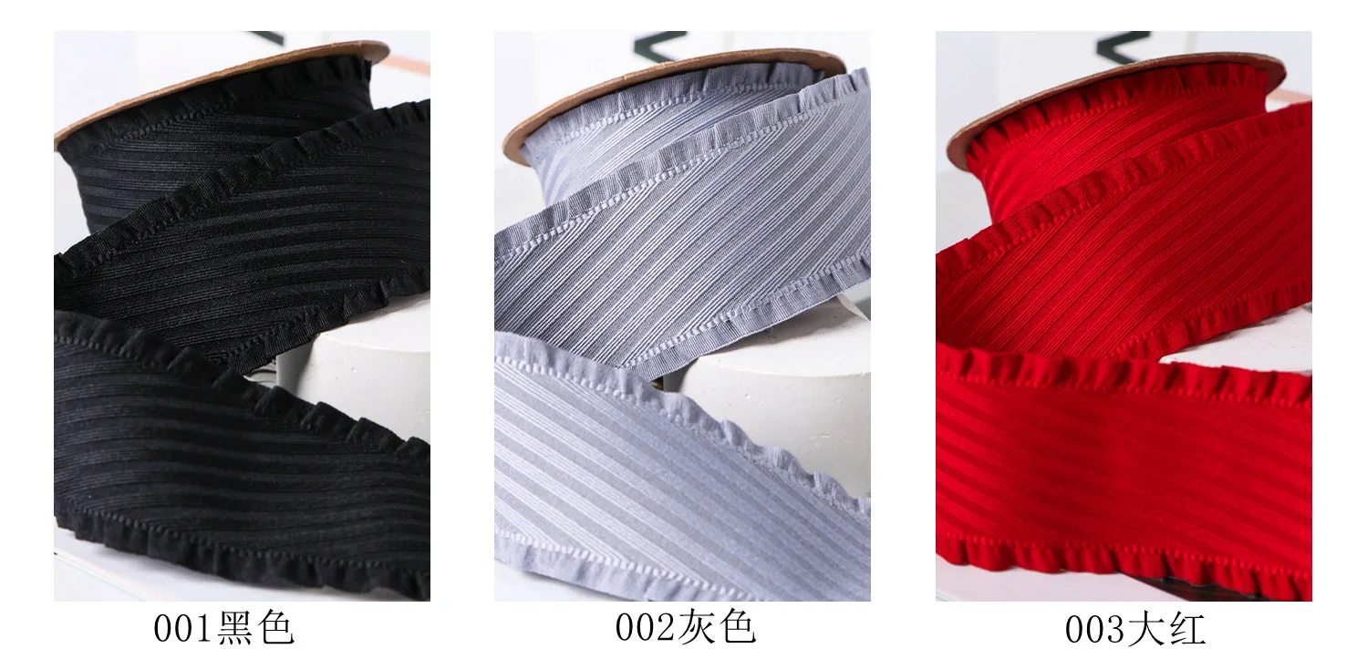 10 Yards Falbala Rüschenband aus Twill, Lotusblatt-Bänder 25/38MM, Haarschleifen, DIY-Bastelarbeiten, handgefertigte Accessoires YM2023030201 – Detail 14