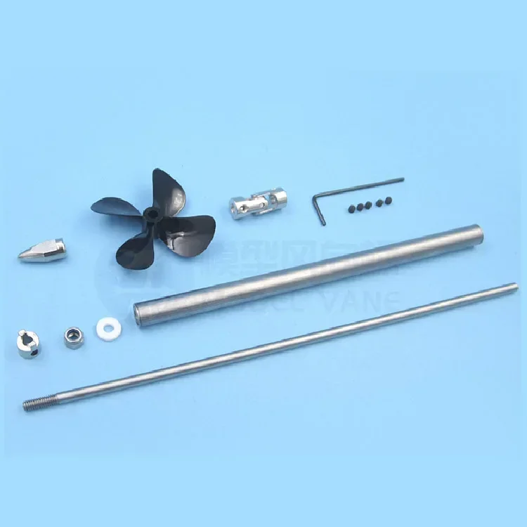 4mm RC Boat Shaft L10/13cm StainlessSteel Shaft+Shaft Sleeve+4 Blade Full Immersion Propeller+Coupling-A/Cardan Joint-B+Prop Nut