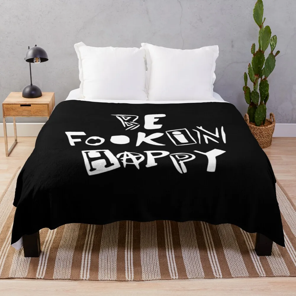 

HOTSALE - YungBlud - Be Fookin Happy Throw Blanket Multi-Purpose Decorative Bed Blankets Blankets Sofas Of Decoration