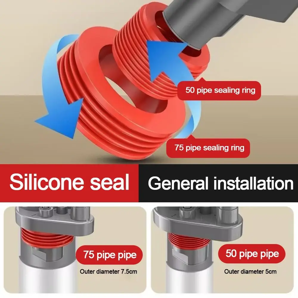 

Anti odor Sink Drain Pipe Adapter Sealing Ring Multifunctional Kitchen Basin Sewer Branch 5 in 1 Universal