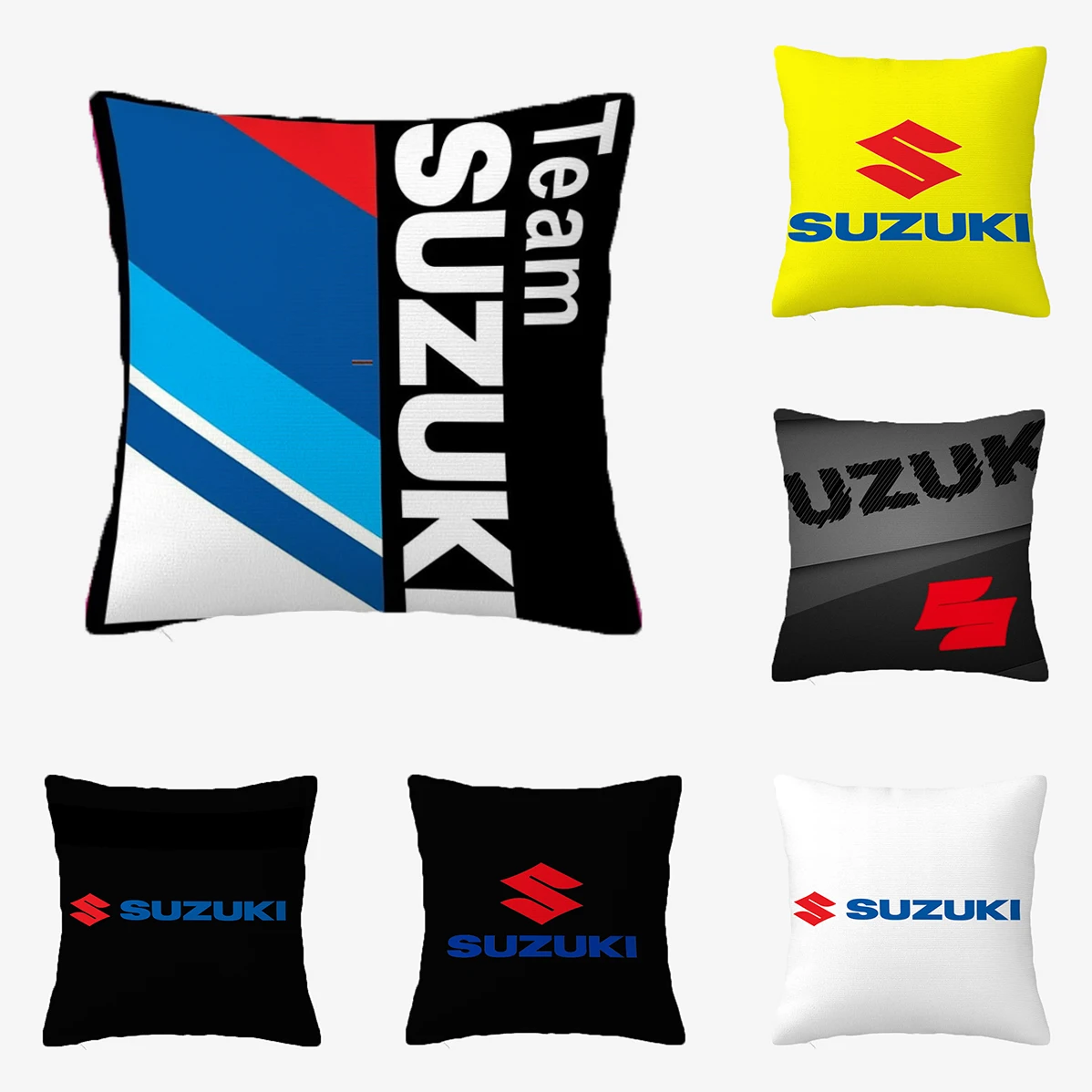 

S-Suzuki Logo Body Pillow Covers for Bed Pillows Cushion Cover Home Decoration Double Sided Printing Short Plush Cushions 45x45