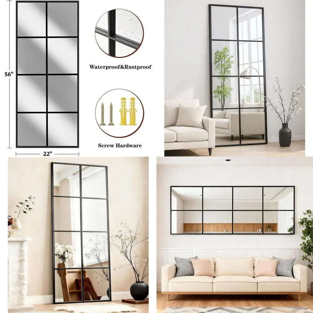 

Большое прямоугольное настенное зеркало 56x22, белая рама, подходит для гостиной или прихожей, можно разместить на стене или повесить.