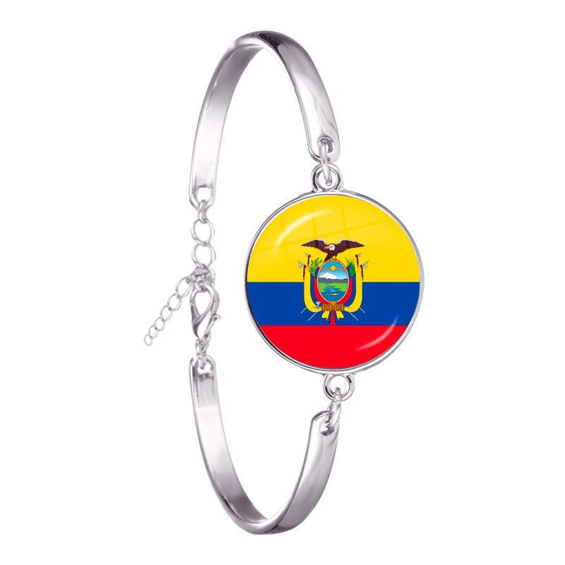 The Commonwealth of Dominica,Saint Lucia,Saint Vincent and the Grenadines,Barbados,Grenada,Ecuador National Flag Chain Bracelet