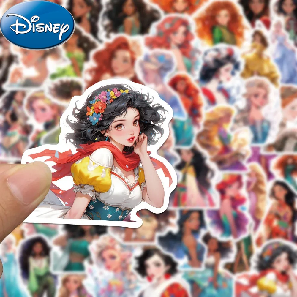 10/30/50pcs Beautiful Disney Escaping Princess Stickers Cute Cartoon Anime Girls Sticker Toy Phone Notebook Water Bottle Decals