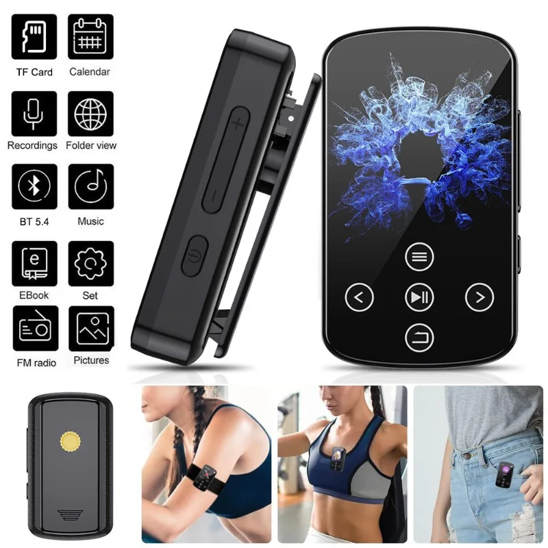 

[Cross-border Model] MP3/MP4 Bluetooth Music Player HIFI High Fidelity Sports Clip Touch Screen Button