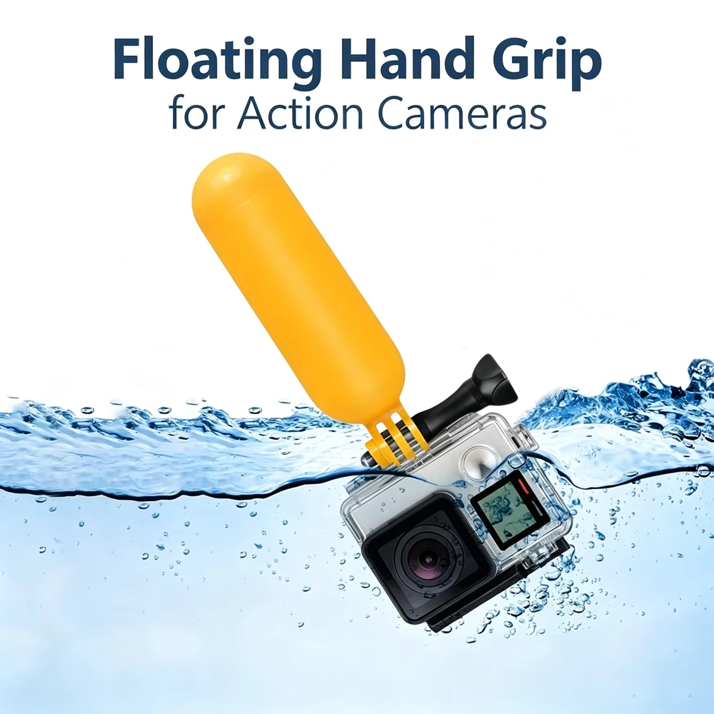 Floating Hand Grip Buoyancy Handle for GoPro Hero 13 12 11 10 9 Waterproof Float Stick with Wrist Strap for Action Camera Diving