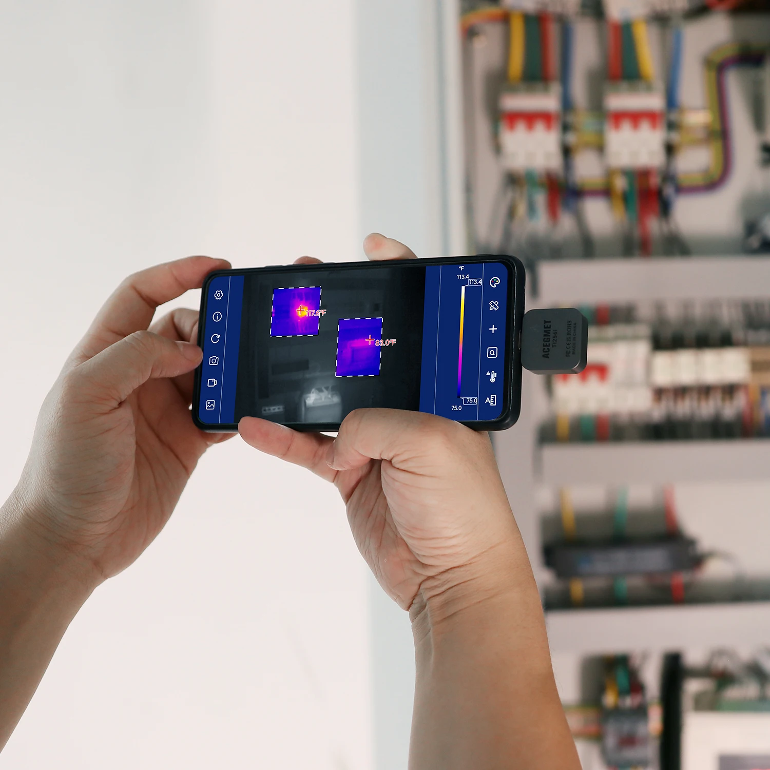 Imagem -03 - Módulo de Câmera Térmica Acegmet Tr256i 256*192 para Android e Windows os para Telefone Móvel Reapir Manutenção Pcb de Alta Resolução